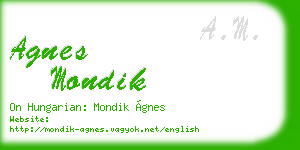agnes mondik business card