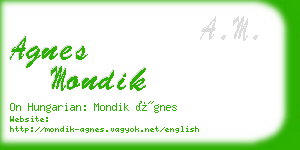 agnes mondik business card